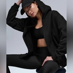 ALO Yoga Black Full-Zip Hoodie